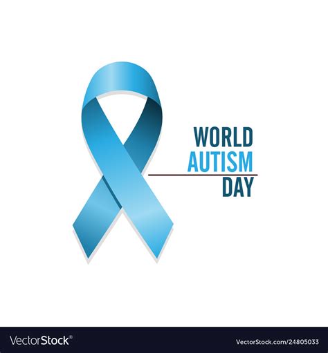 Blue Autism Ribbon International Autism Awareness Vector Image