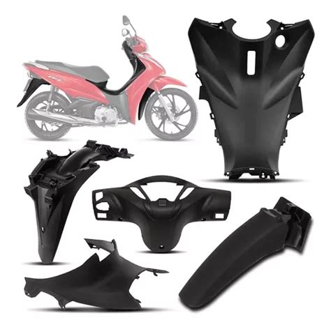 Kit Carenagem Honda Biz 125 2018 A 2022 Injetados Preto Frete grátis