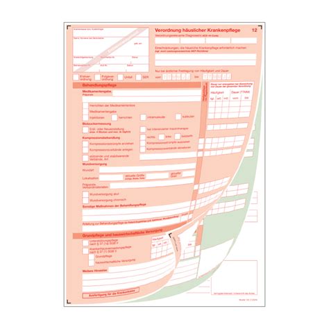 KV Formular Muster 12 Verordnungsformular für häusliche Krankenpfleg