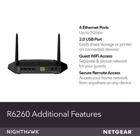 Netgear AC1600 Dual Band Gigabit Smart Wifi Router External Antennas