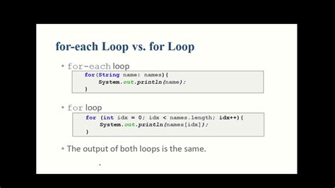 Using For Each Loop In Java Youtube