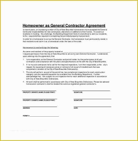 Free Contractor Contract Template Of 12 Construction Agreement Template ...