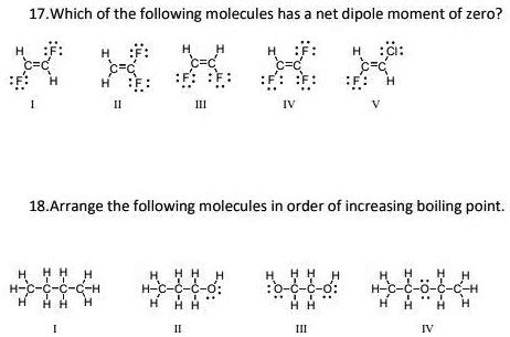 Solved Which Of The Following Molecules Has Net Dipole Moment Of