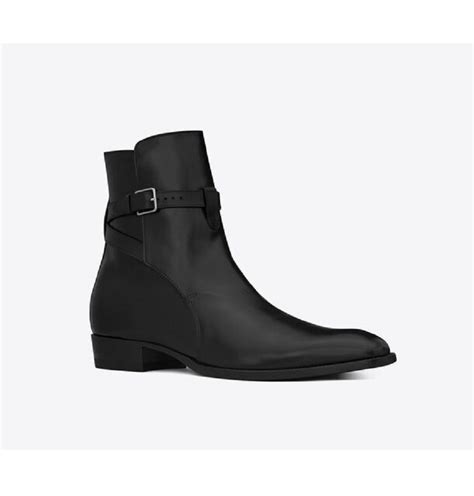 Gi Y Saint Laurent Wyatt Jodhpur Boots In Mooth Leather Black