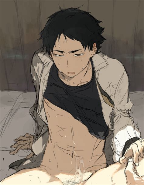 Rule 34 1boy After Sex Akaashi Keiji Black Hair Bottomless Cum Cum On Body Haikyuu Male Only