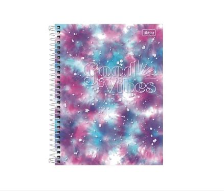 Caderno Esp Colegial CD 1x1 80fls Good Vibes Tilibra PAPELARISSA