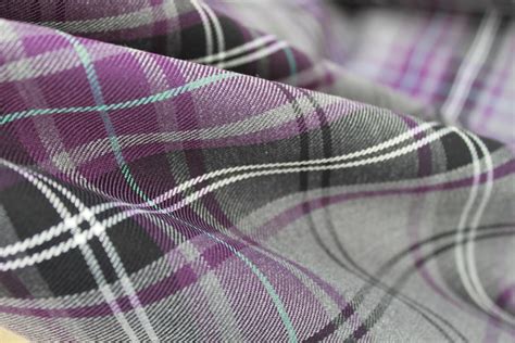 Fashion Purple Tartan Fabric Matching Thread Etsy