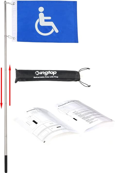 Kingtop Handicap Flag 12 X 18 Flags 48inch Telescopic