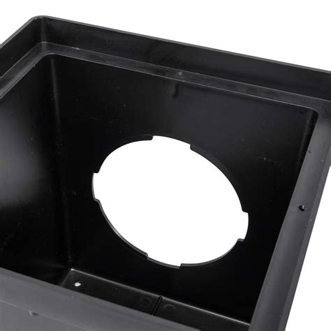 Nds Square Catch Basin Drain Kit With 2 Opening Catch Basin Black