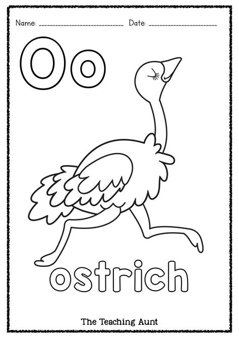 O Is For Ostrich Art And Craft The Teaching Aunt Alphabet Crafts