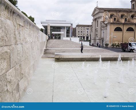Ara Pacis Museum Fountain Rome Editorial Photo