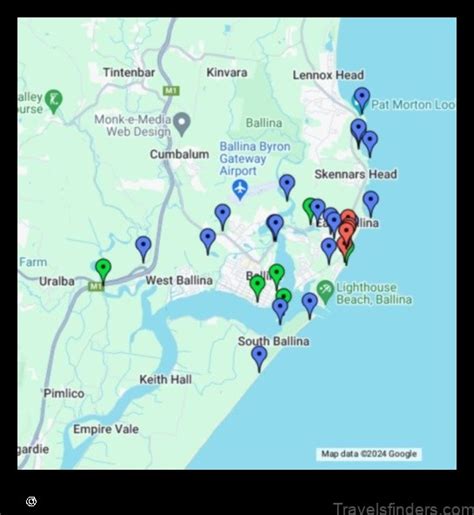 Explore The Map Of West Ballina Australia Travelsfinderscom