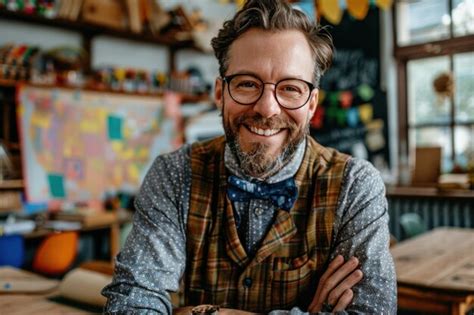 Premium Photo Man Wearing Glasses And Bow Tie