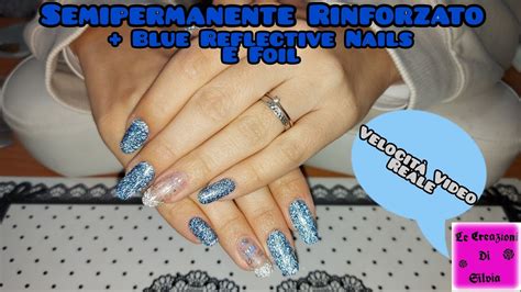 Semipermanente Rinforzato Blue Reflective Nail E Foil Velocità