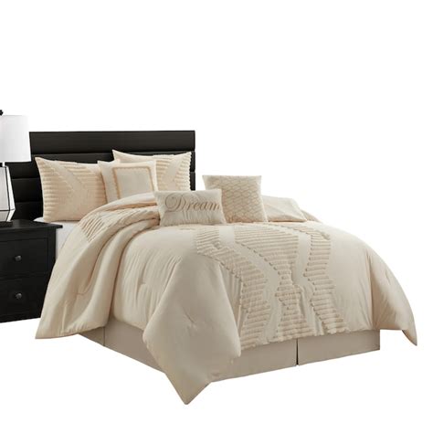 Nanshing 7-Piece Grey Queen Comforter Set GALATEA7-K-BEIG at Lowes.com