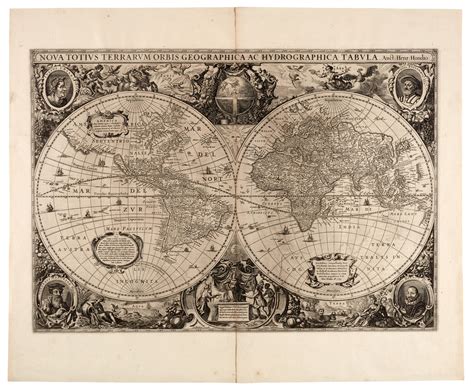 Henricus Hondius World Map Travel Atlases Maps And Natural