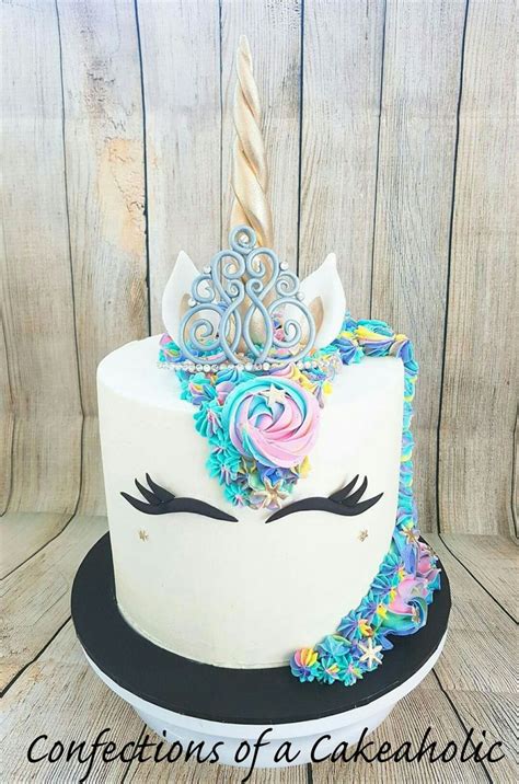 Magical Unicorn Cake With Princess Crown Unicorn Birthday Party Cake