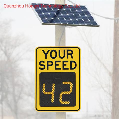 Solar Radar Detective Speed Warning Sign Traffic Flashing Speed Limit