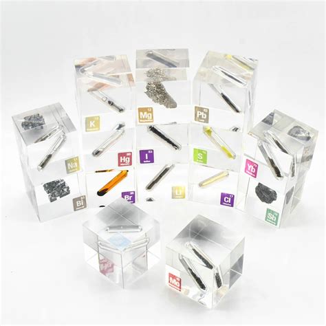 5cm Acryl Cube Mit Echt Element Innen 50mm 1 Harz Cube F R Periodische