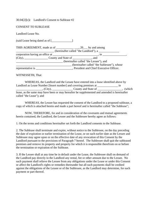 Landlord Consent To Sublease Fill Out Sign Online Dochub