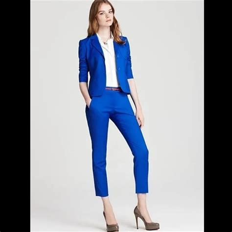 Royal Blue Slim Fit Office Uniform Designs Womens Casual Business Suits