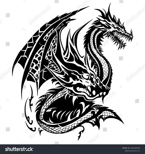 Dragon Vector Design Isolated White Background Stock Vector (Royalty ...