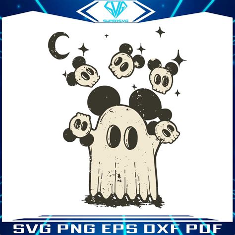 Vintage Mickey Boo Disney Ghost Svg Digital Cricut File