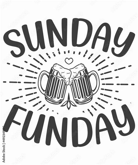 Sunday Funday Printable Vector Illustration Stock Vector | Adobe Stock