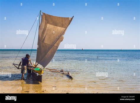 Vezo Fishermens In The Lagoon Of Ifaty Southwestern Madagascar Stock