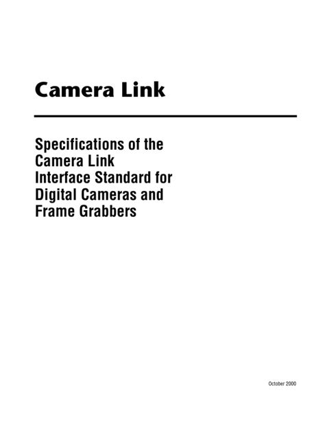 Camera Link Specification | PDF | Data Transmission | Manufactured Goods