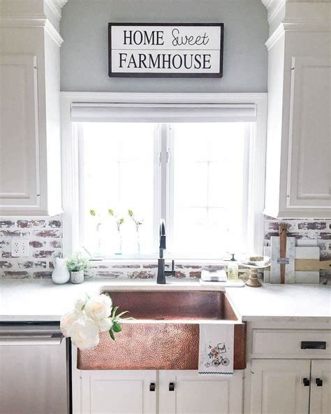 This simplistic kitchen pops with this Hammered Copper Sink with Unique Texture Rustic Kitchen ...