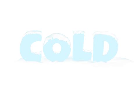 Word Cold With Snow 3d On Transparent Background For Website Graphic