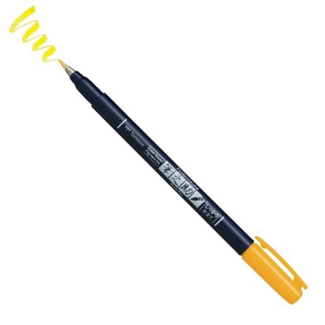 Tombow Fudenosuke Brush Pen Colour Yellow Hard Tip Manga Arts And