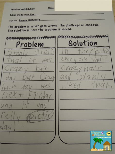 Problem And Solution Worksheet Grade 5