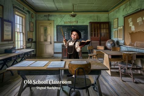 Old School Classroom Digital Backdrop Vintage Classroom Composite Overlay for Education Teacher ...