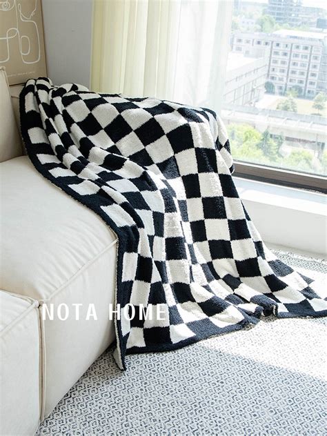 Black White Checkerboard Blanket Handmade Blankets Etsy