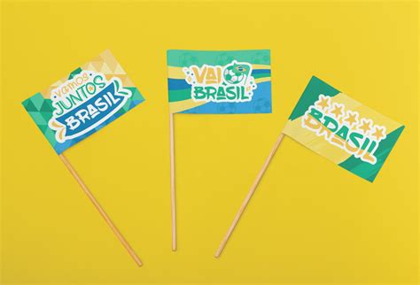 Bandeirinha Personalizada Brasil Copa Do Mundo Elo