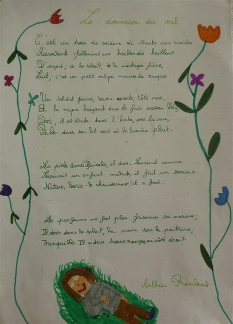 Po Sie Le Dormeur Du Val D Arthur Rimbaud Les Coles Maternelle Et