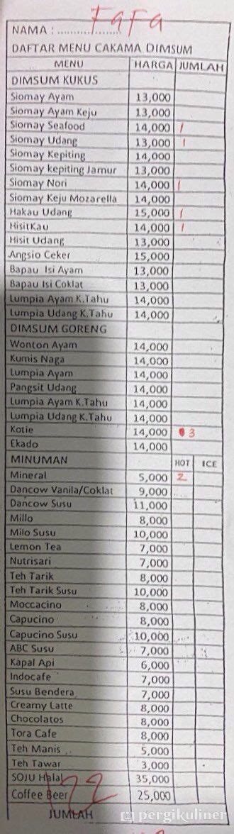 Selalu Diperbarui Menu Cakama Dimsum Lengkong Bandung