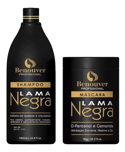 Kit Hidrata O Lama Negra Cabelos Pretos Shampoo M Scara