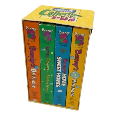 Barney Pbs Box Set 4 Vhs Birthday Rhymes Manners Home Sweet Home 1999 £