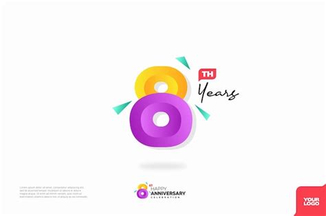 Premium Vector Number 8 Logo Icon Design 8th Birthday Logo Number