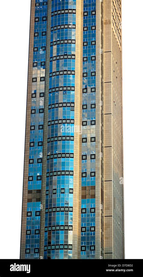 Part of a super high skyscraper isolated on white background Stock ... 