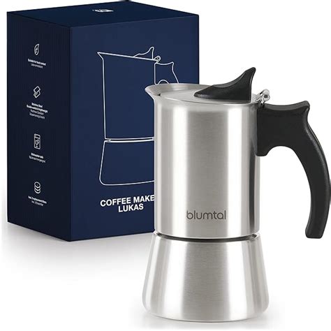 Blumtal Moka Caffettiera Induzione Caffe Moka 2 Tazze In Acciaio Inox