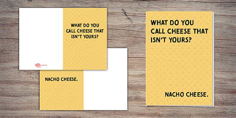 Nacho Cheese Joke Card | Cheesy Pun Cards | Twinkl Party