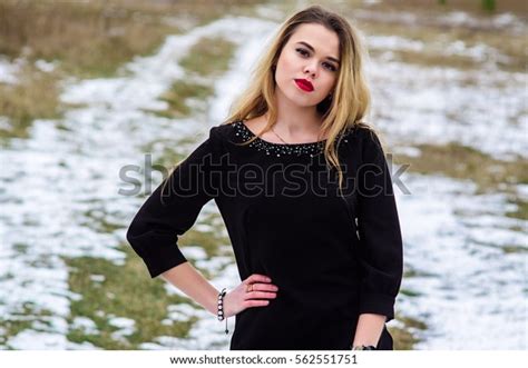 Full Length Portrait Blonde Girl Posing Stock Photo 562551751 Shutterstock