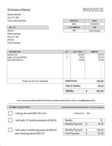 Invoice Template For Personal Assistant - Cards Design Templates