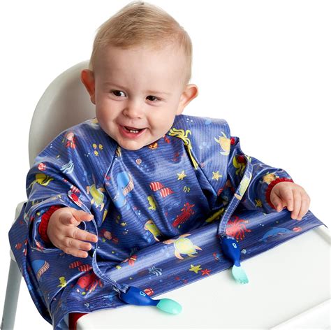 Bibado Coverall Weaning Bib Easy To Clean Long Sleeve Bibs For