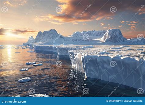 3D Rendering Melting of the North Pole Ice Cap Due To Global Warming ...