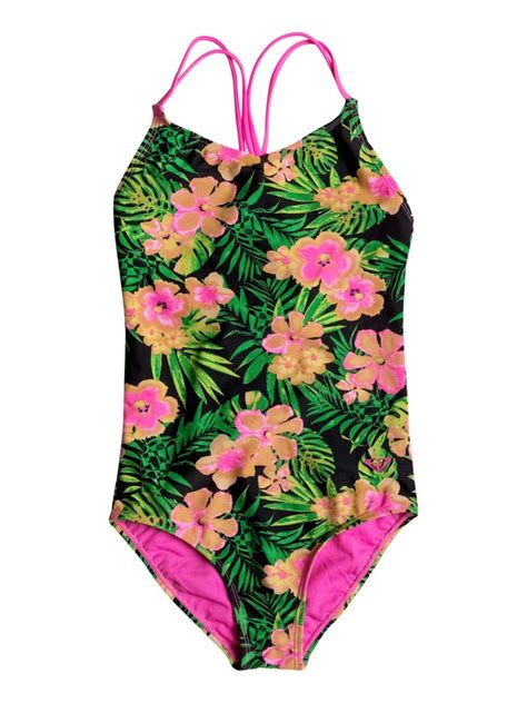 Girls 7 14 In The Tropics One Piece Swimsuit Rrm68757 Roxy